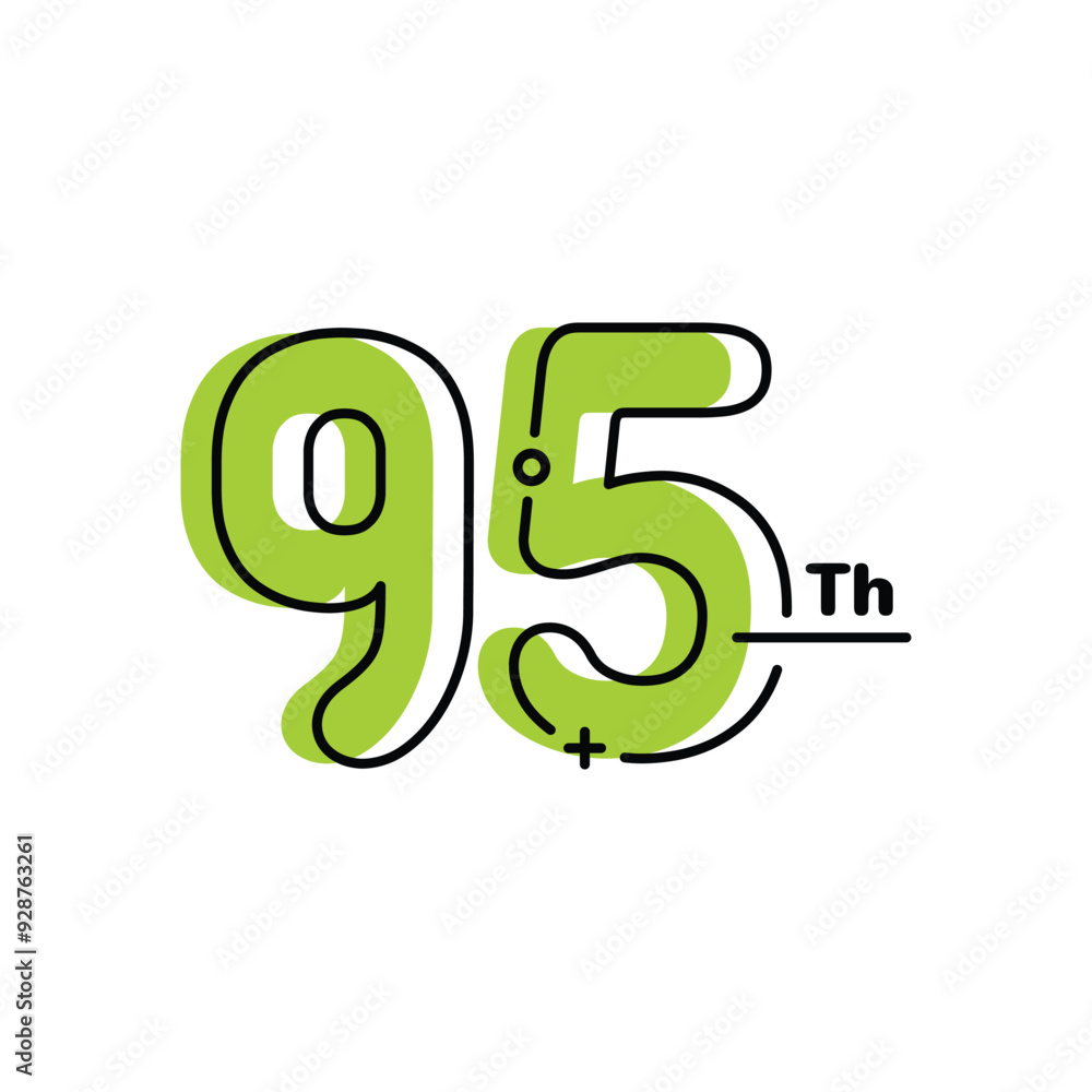 95 Th Anniversary Number Fun Design Vector Template Illustration 95 Th Anniversary Number Fun Design Vector Template Illustration