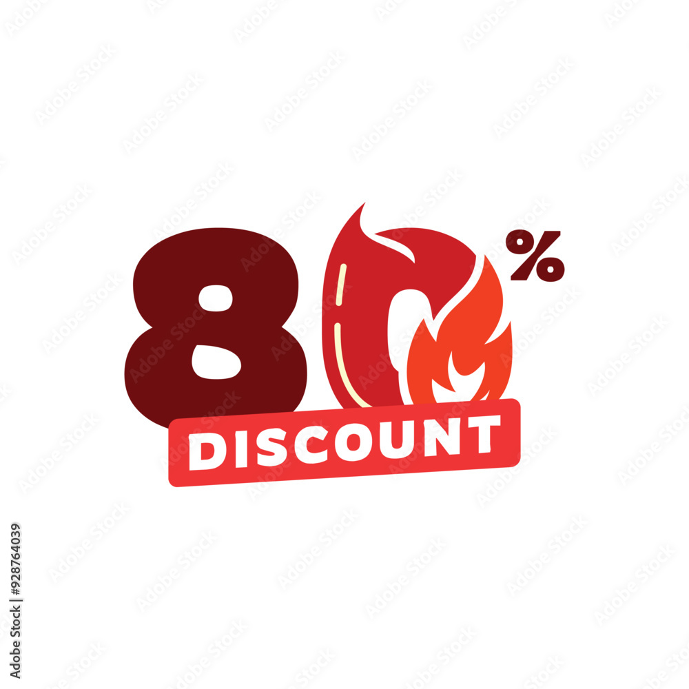 80% Discount Sale Label Vector Template Design Illustration 80% Discount Sale Label Vector Template Design Illustration