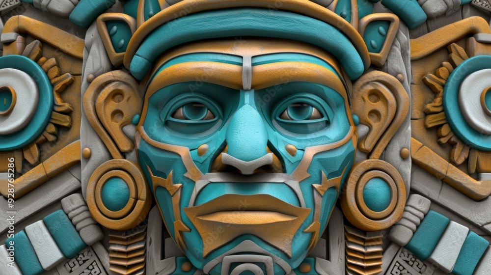 A man's face is shown in a blue and gold color scheme A man's face is shown in a blue and gold color scheme