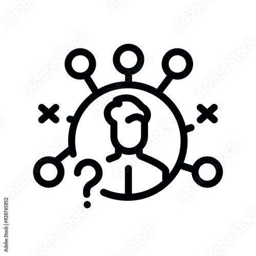 Negative personal traits black line icon.