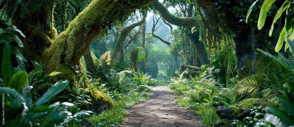 The enchanted forest is a fantasy concept, illustrated digitally. The enchanted forest is a fantasy concept, illustrated digitally.