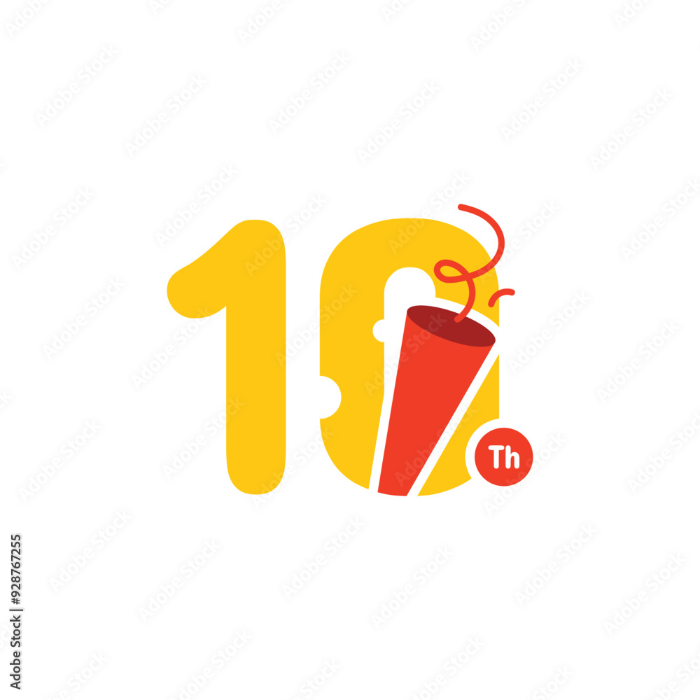 10 Years Anniversary Number Fun Design Vector Template Illustration 10 Years Anniversary Number Fun Design Vector Template Illustration