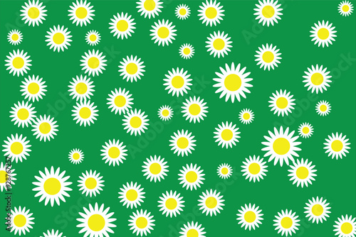 Illustration seamless daisy flower pattern in minimalist style. Design and print for printing on children's clothing, dresses, shirts, skirts, napkins, tablecloths, bedding.