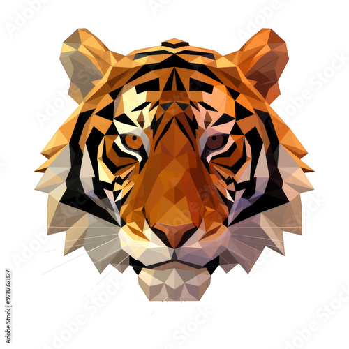 A lowpoly style tiger head photo