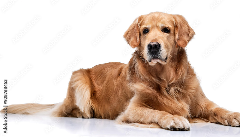 golden retriever lying white background golden retriever lying white background