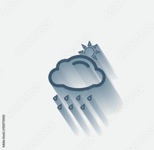 Vector dark color icon with shadow on light background