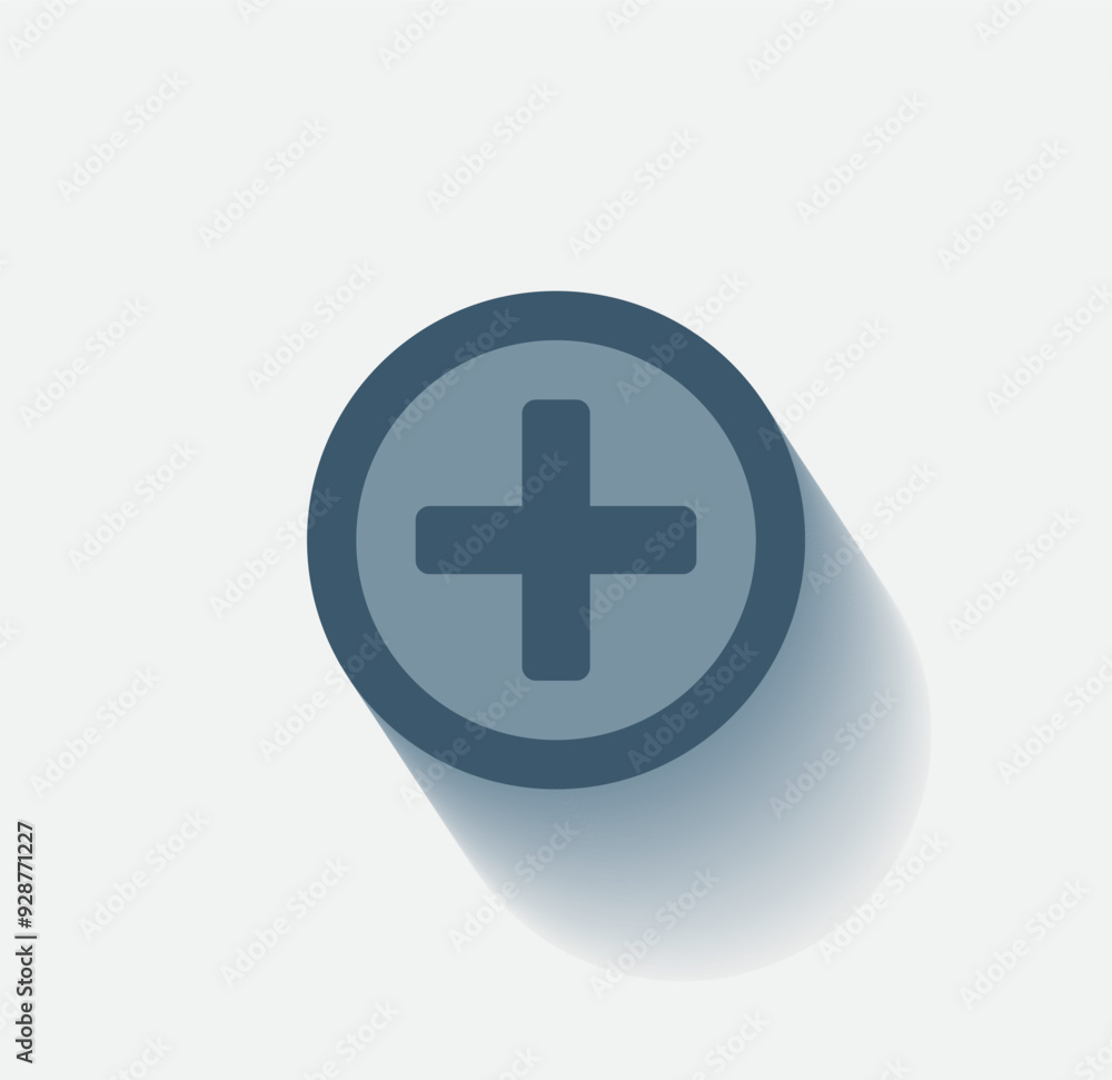 Obraz premium Vector dark color icon with shadow on light background