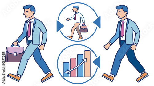 Businessman walking character for animation