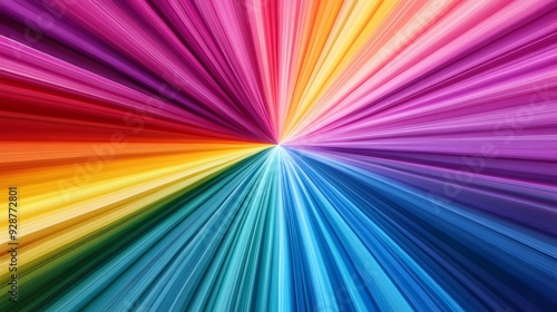 Abstract Rainbow Radiating Lines Background