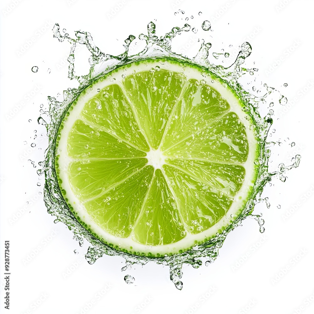 Lemon-lime soda creating a circular splash, isolate on white background Lemon-lime soda creating a circular splash, isolate on white background