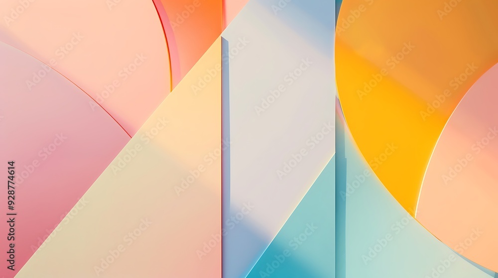 Fototapeta premium Abstract Geometric Shapes with Pastel Colors