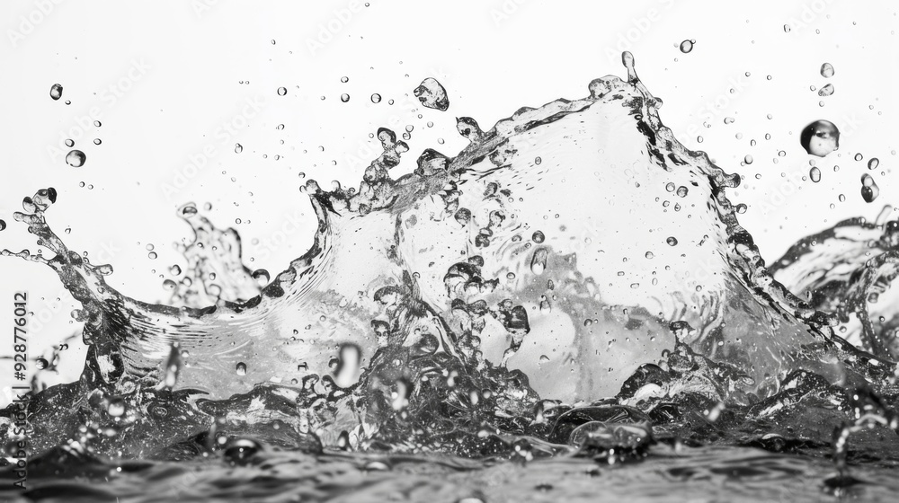 Water splash on white background. Illustration generated by ai Water splash on white background. Illustration generated by ai