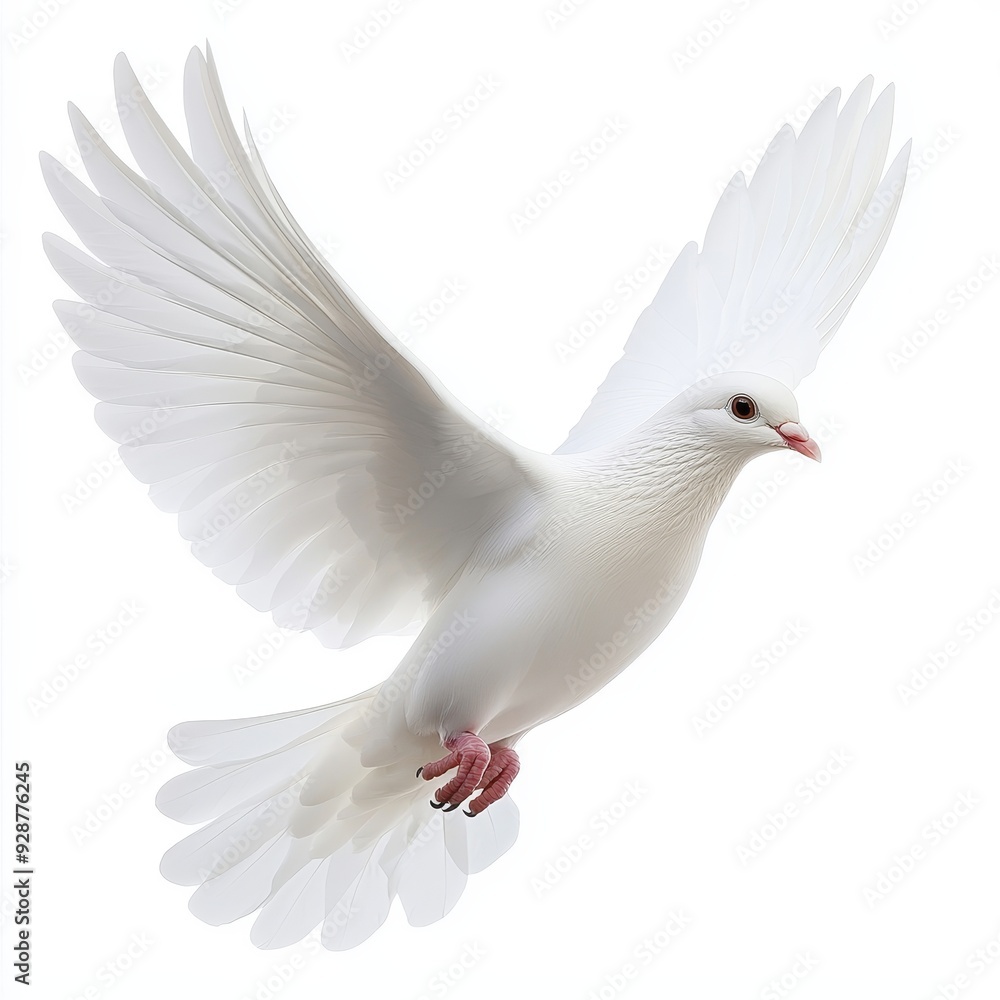Faced forward, a white dove on a white background, png Faced forward, a white dove on a white background, png