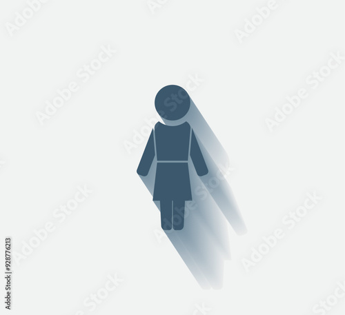 Vector dark color icon with shadow on light background