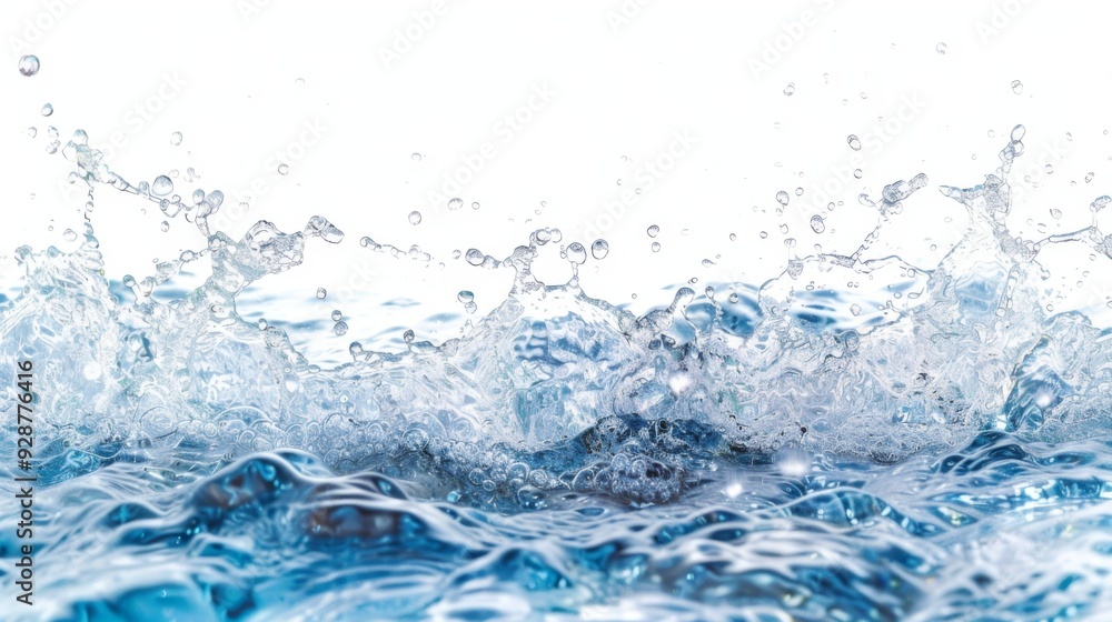 Water splash on white background. Illustration generated by ai Water splash on white background. Illustration generated by ai