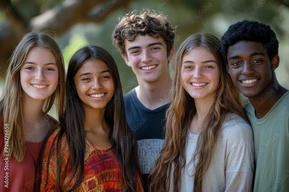Multi-ethnic Group Of Young Adults, Generative AI Multi-ethnic Group Of Young Adults, Generative AI