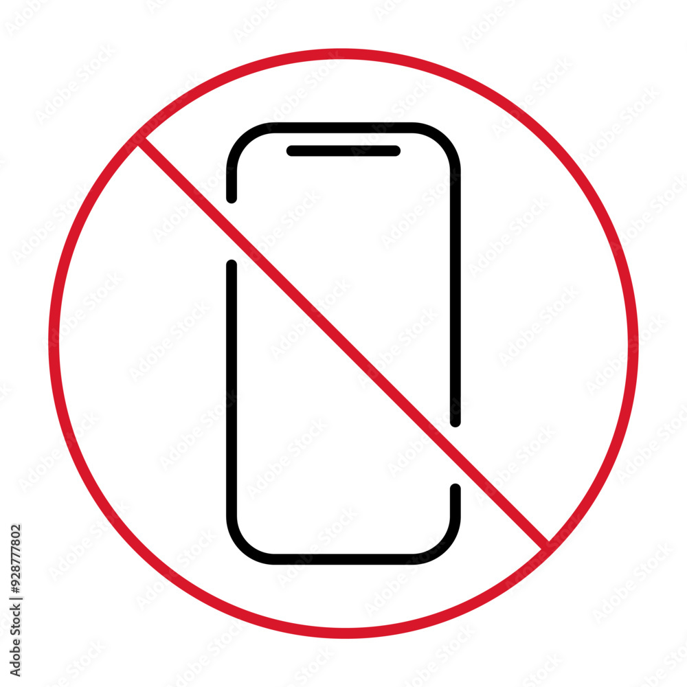 Mobile forbidden icon, no use phone sign, ban smartphone label vector illustration Mobile forbidden icon, no use phone sign, ban smartphone label vector illustration