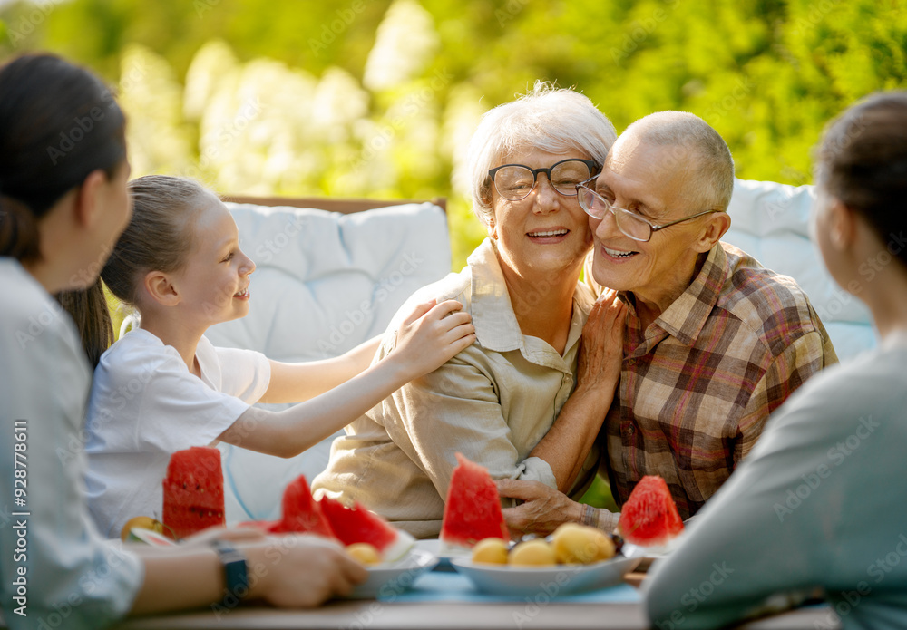 family spending time together in summer morning family spending time together in summer morning