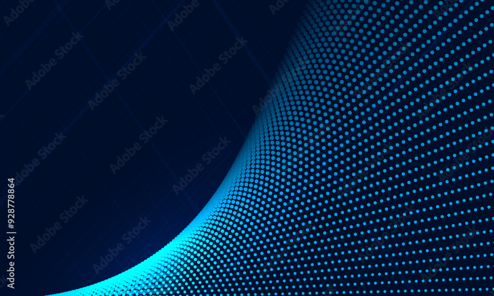 Obraz premium Abstract blue background with dynamic particles. Vector illustration. Eps 10