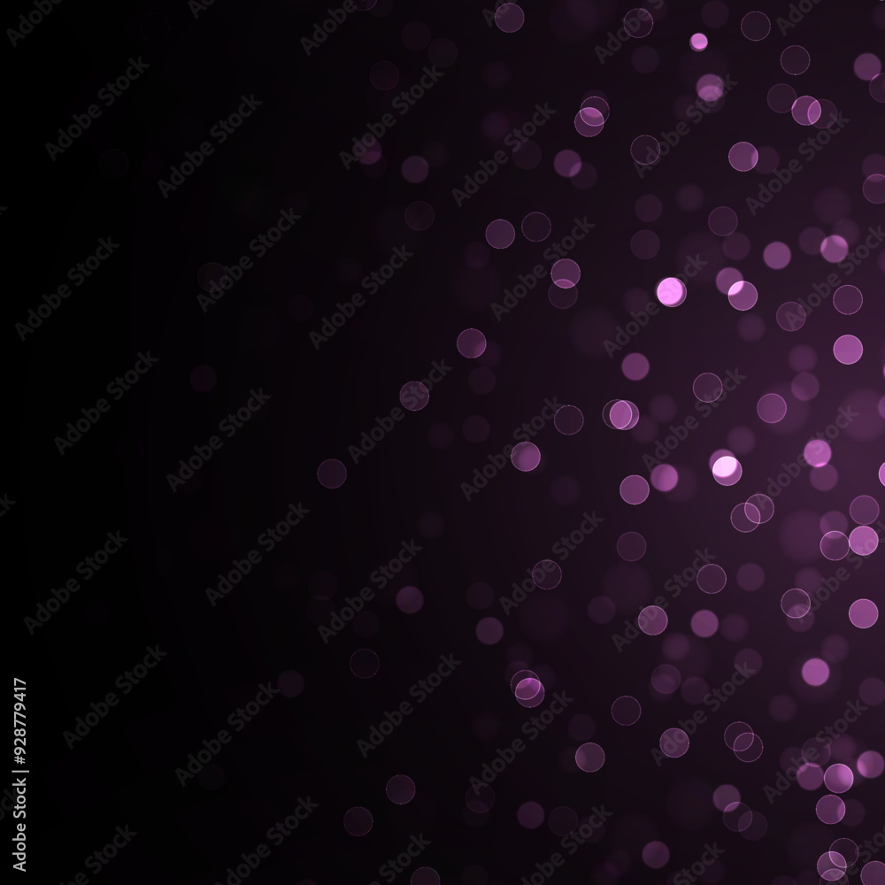 Bright pink bokeh. Beautiful sparkling particles. Magic bokeh background. Christmas shiny lights.
