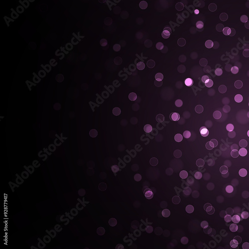 Bright pink bokeh. Beautiful sparkling particles. Magic bokeh background. Christmas shiny lights.