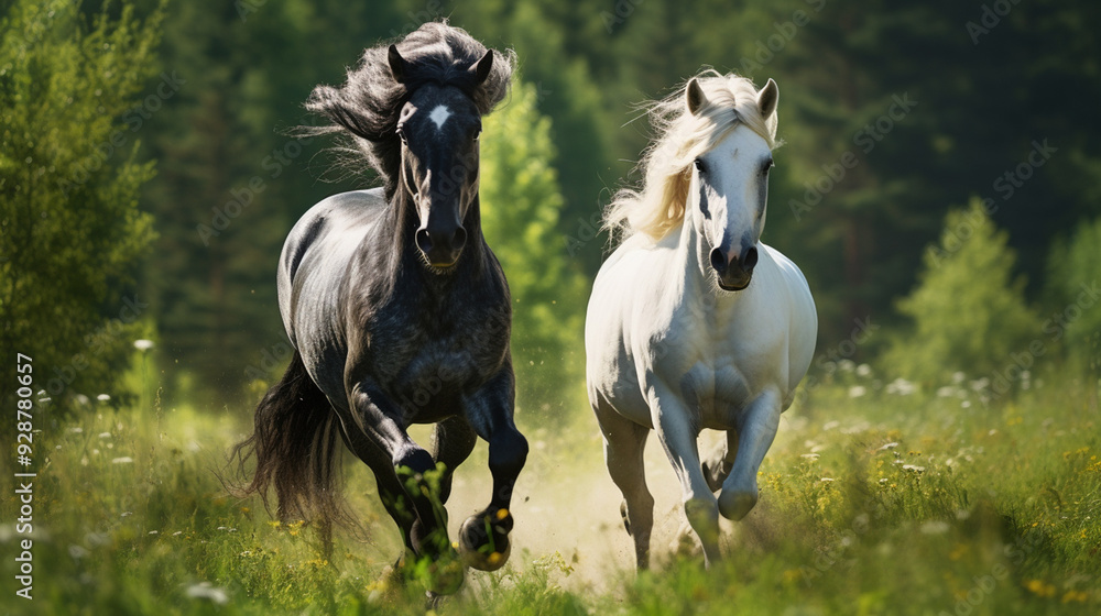 Fototapeta premium horse in the field,generate AI