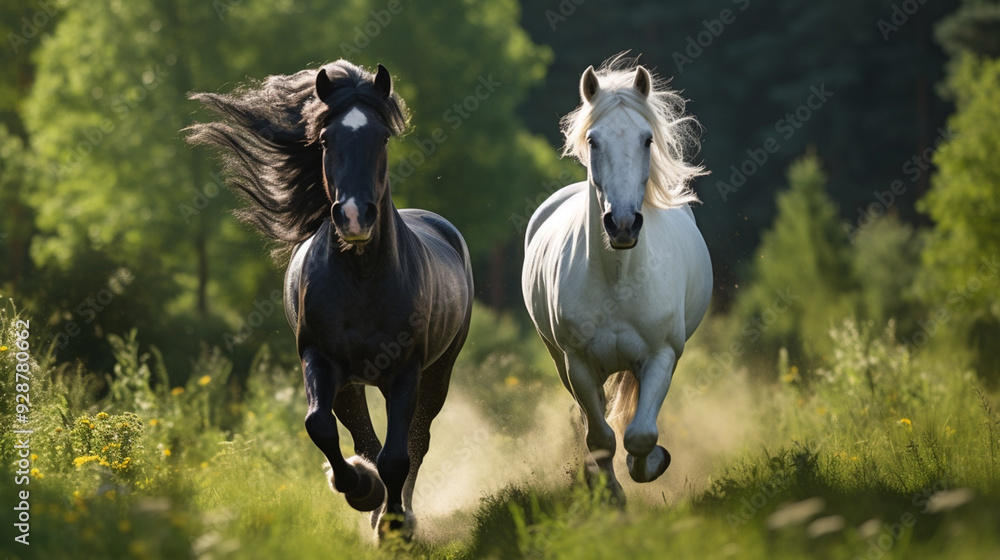 Fototapeta premium horse in the field,generate AI