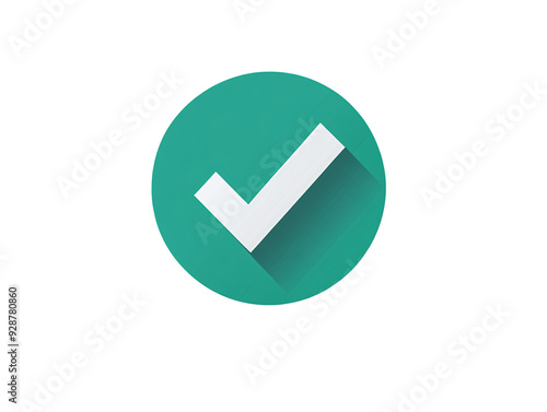 Obraz na płótnie a green circle with a white check mark w salonie