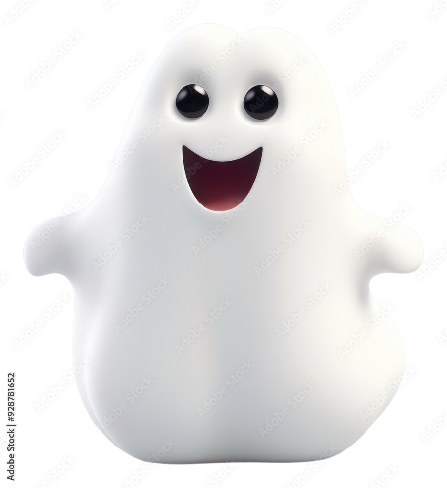 PNG A cute white ghost anthropomorphic representation celebration.