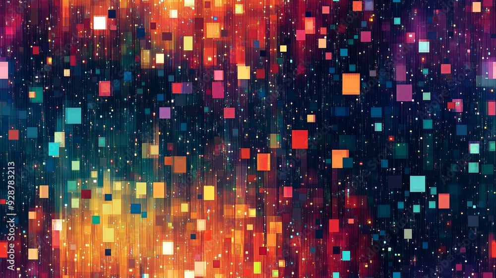 Abstract Colorful Spotted Pixels Pattern - Geometric Mosaic Texture Abstract Colorful Spotted Pixels Pattern - Geometric Mosaic Texture