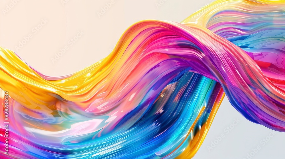 Abstract colorful glossy waves. Abstract colorful glossy waves.