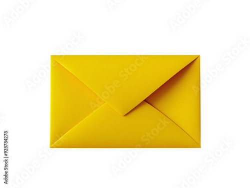 a yellow envelope on a white surface