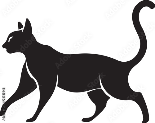 a cat black silhouette vector art design