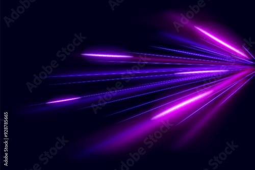 High speed. Radial motion blur background. Vector illustration.