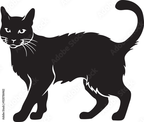 a cat black silhouette vector art design