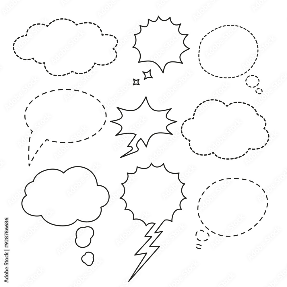 Obraz premium Speech Bubble set and Talk bubble. Cloud speech bubbles collection. Vector Format