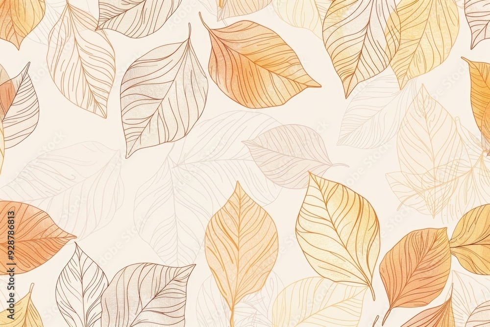 Obraz premium A beautiful arrangement of orange and brown leaves on a white background, perfect for autumn-themed designs