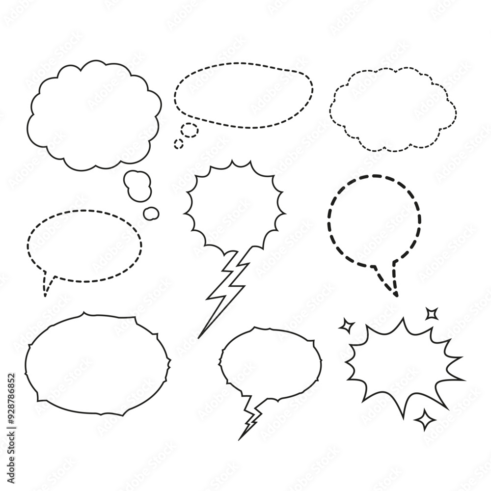 Obraz premium Speech Bubble set and Talk bubble. Cloud speech bubbles collection. Vector Format