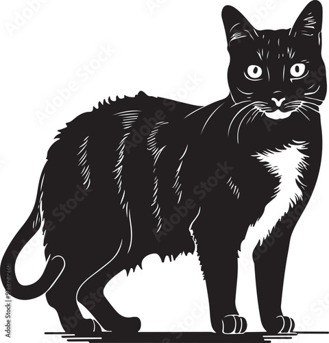 a cat black silhouette vector art design