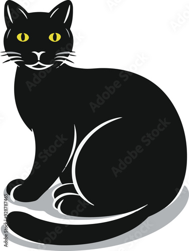 a cat black silhouette vector art design