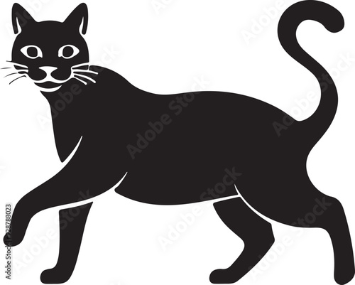 a cat black silhouette vector art design