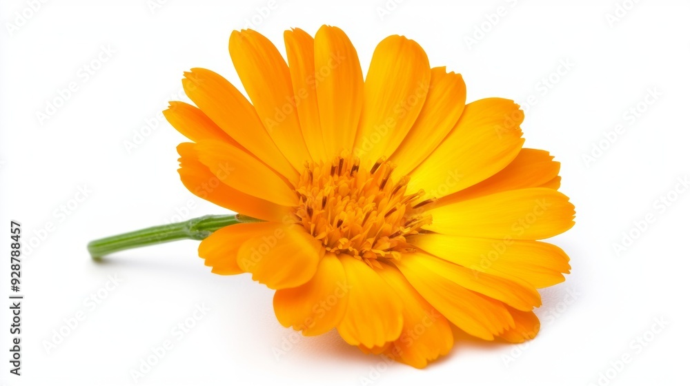 A single orange flower with a stem A single orange flower with a stem