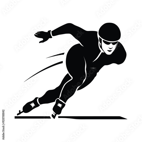 Speed Skater Silhouette Illustration photo