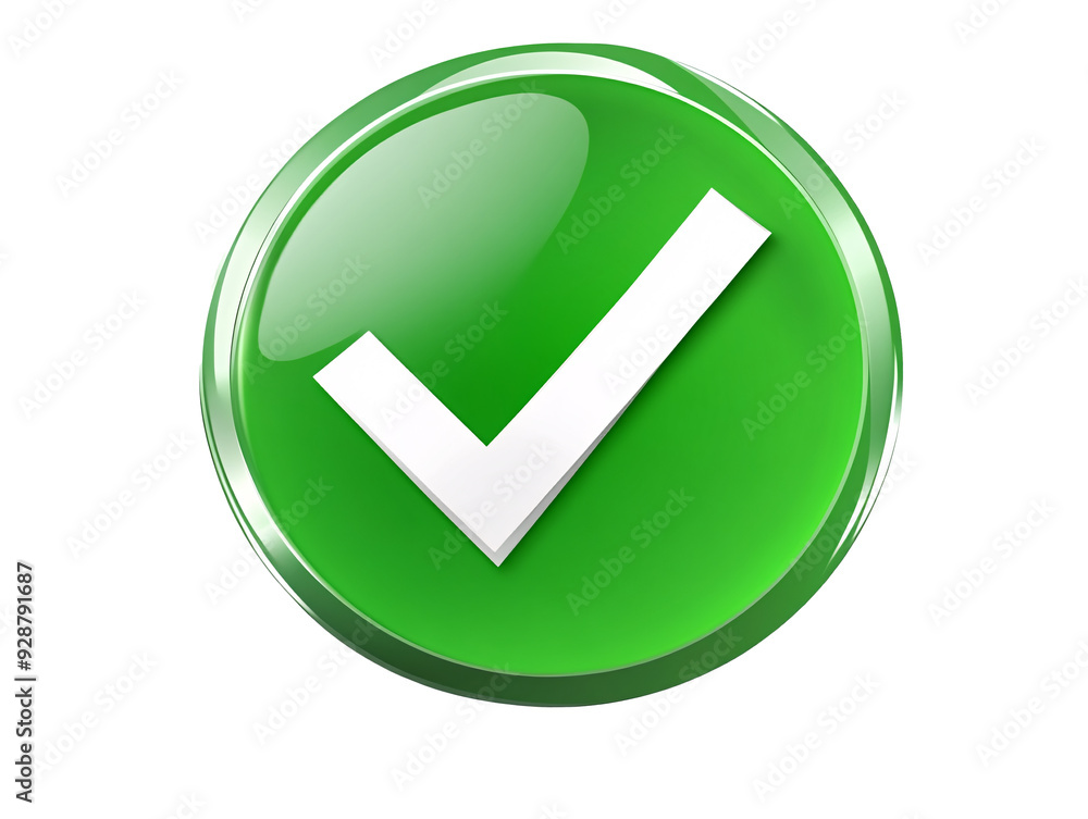a green button with a white check mark a green button with a white check mark