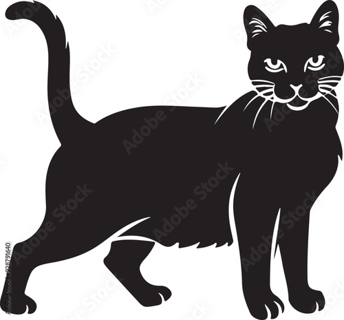 a cat black silhouette vector art design