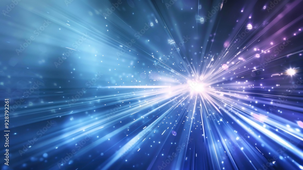 Abstract Light Burst with Blue and Purple Hues Abstract Light Burst with Blue and Purple Hues
