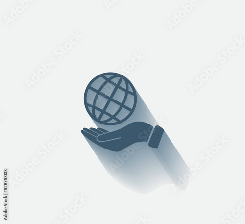 Vector dark color icon with shadow on light background