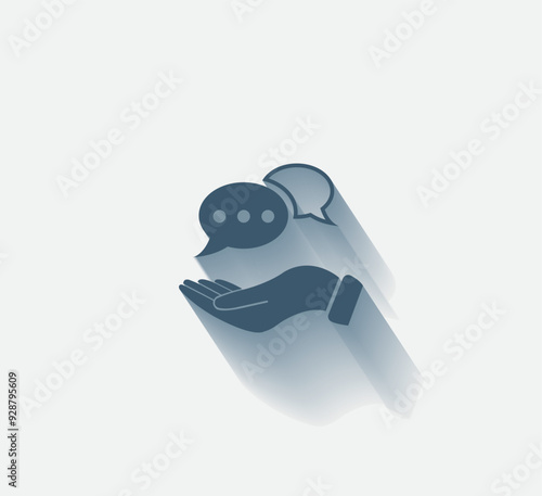 Vector dark color icon with shadow on light background