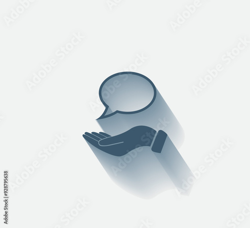 Vector dark color icon with shadow on light background