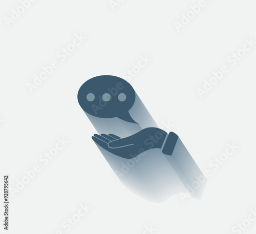 Vector dark color icon with shadow on light background
